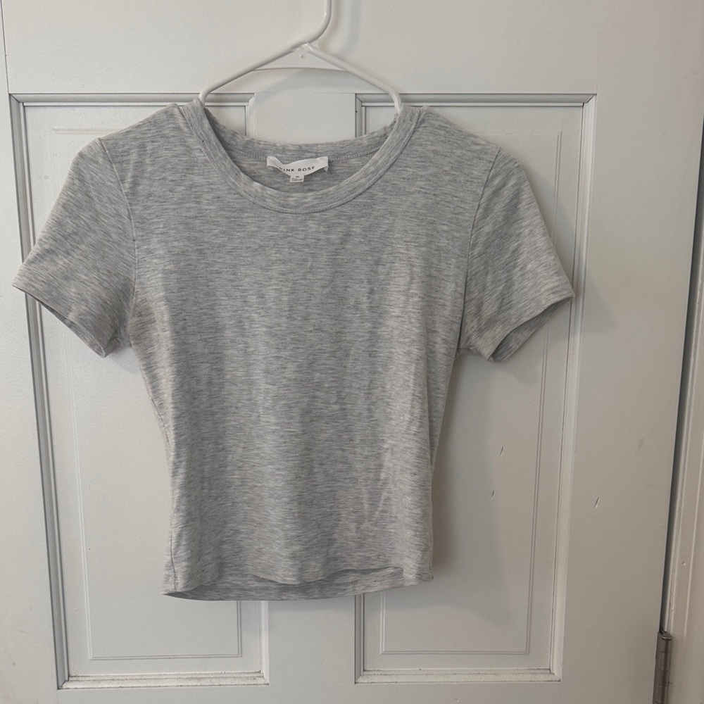 Pink Rose Heather Gray Tee